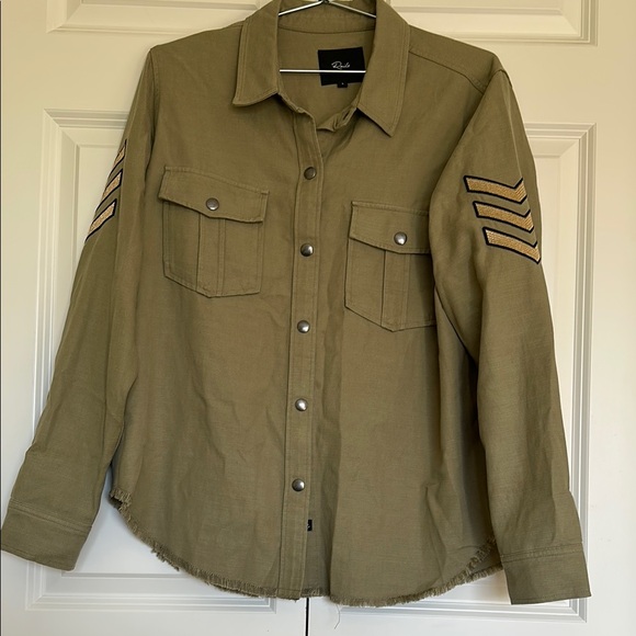 RAILS Loren canteen shirt jacket snap closure & cuffs military green size Large. - Picture 2 of 12